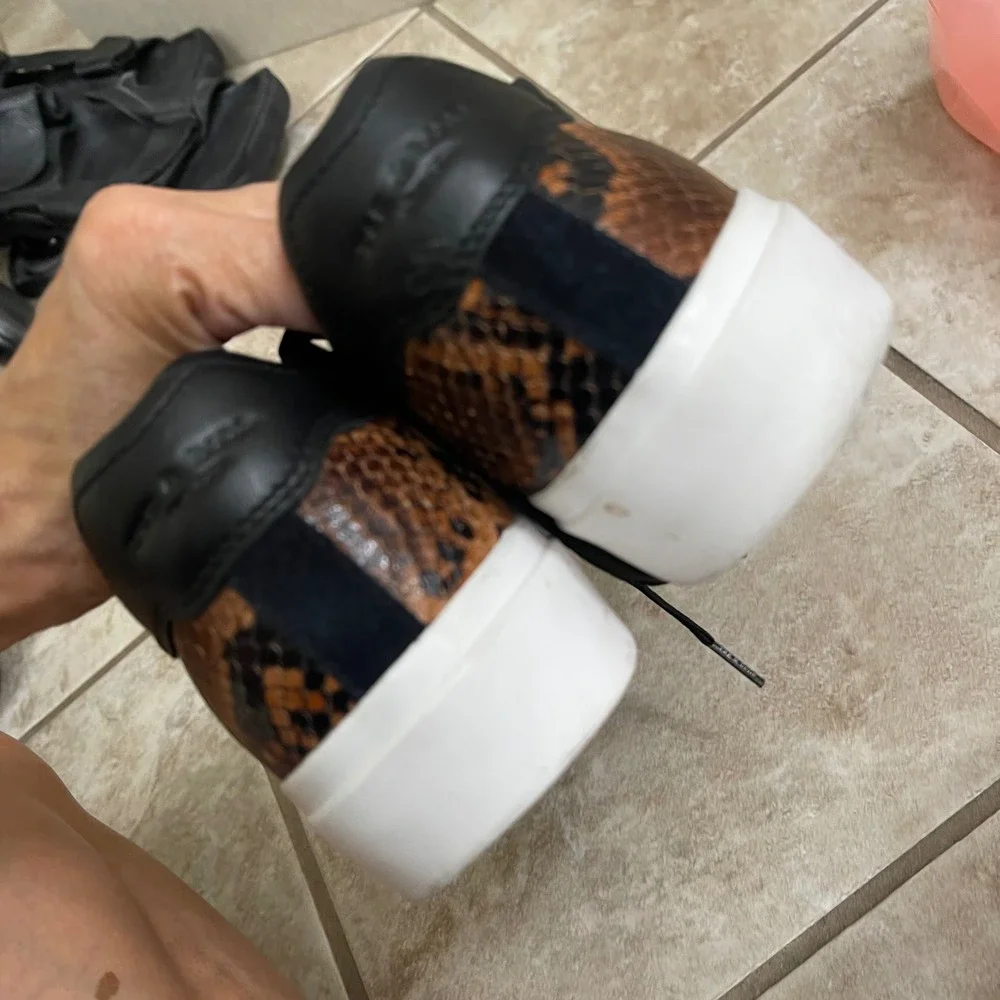 mens rag and bone Snake Skin Sneakers 37EU Or 7 US Lace Up‎ platform Laceup